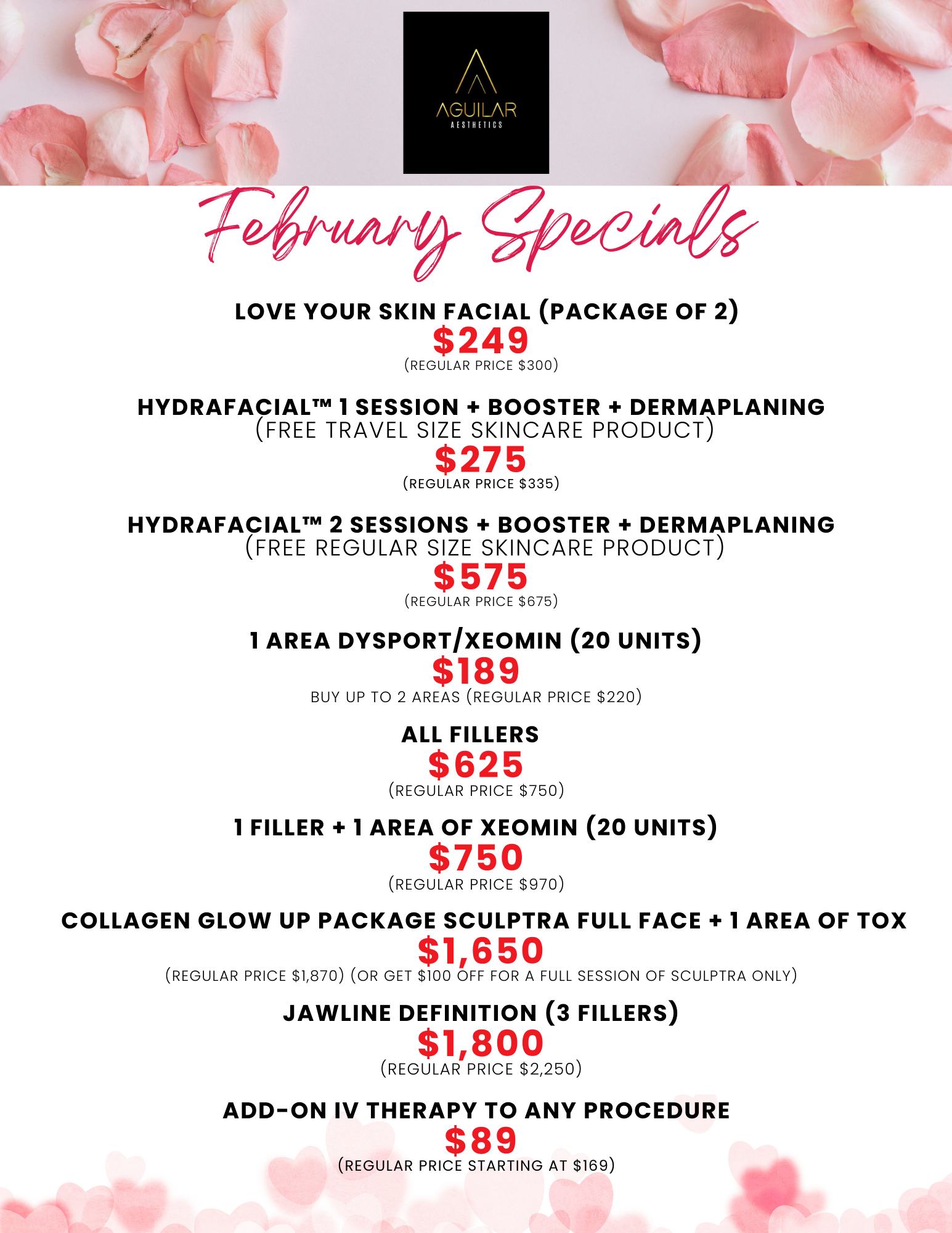 Valntine's Day Offers - Aguilar Aesthetics Medspa